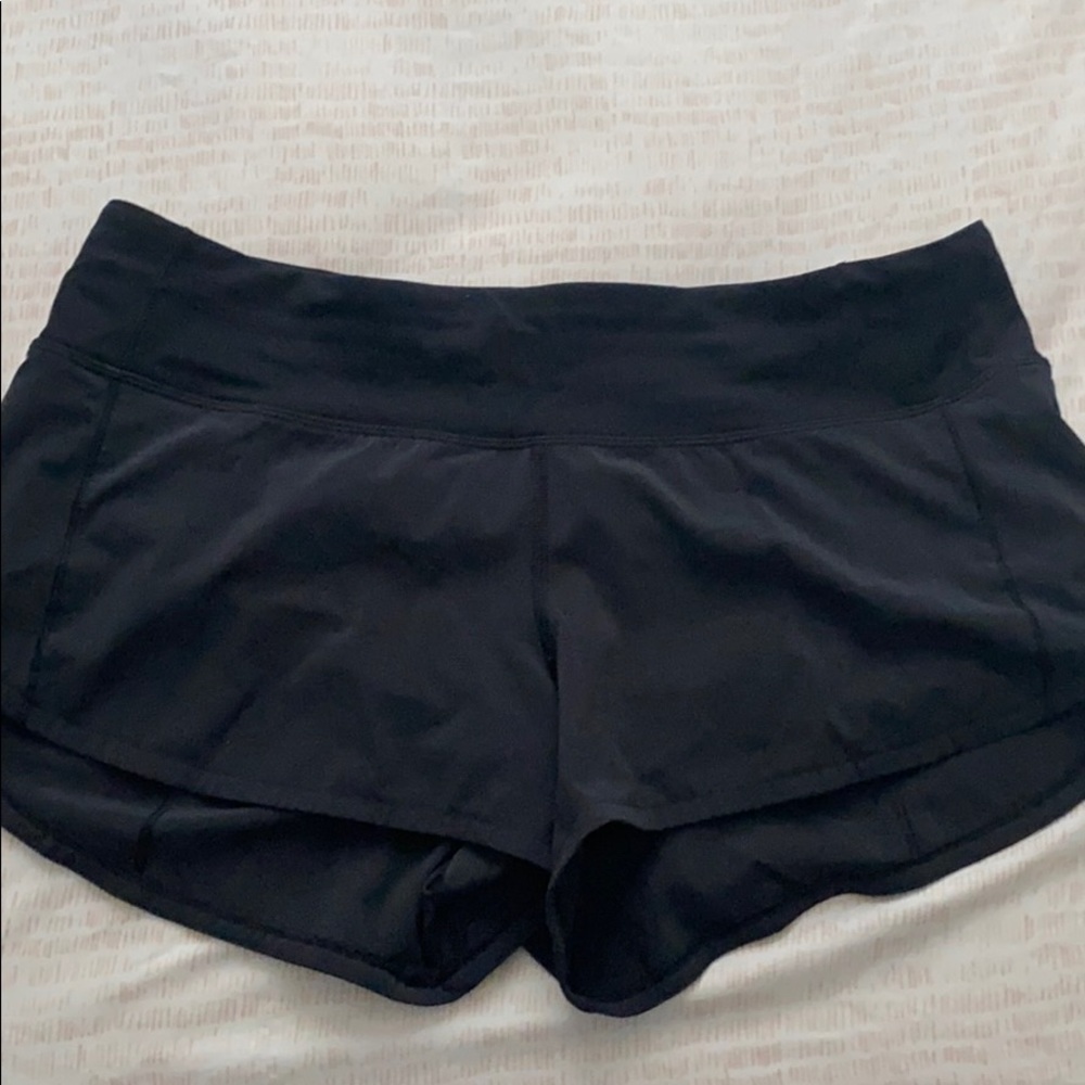 Size 6 black lululemon shorts